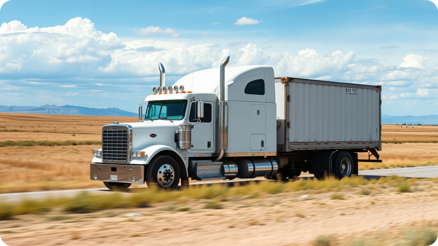 Truck on highway